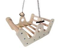 GANYKQ Bird Swing Toy Natural Wood Perch Wooden Chew Cage Accessorires for Small Birds Parrots Easy to Assemble