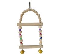 GANYKQ Bird Swing with Colorful Beads Swing Bridge Wood Hanging for Budgies Training Perch Toy for Birds Cage Decoration