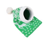 GANYKQ Christmas Knitted Dog Hats Funny Crochet Dog Accessories Winter Warm Pet Hat Neck and