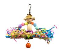 GANYKQ Hanging Bird Bites Chewing Toy Small Parrot Hanging Parrot Cage Toy Paper/Rattan Pet Chew Resistances Molar Supplies