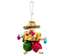 GANYKQ Hanging Bird Bites Chewing Toy Small Parrot Hanging Parrot Cage Toy Paper/Rattan Pet Chew Resistances Molar Supplies