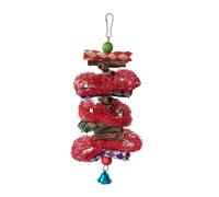 GANYKQ Hanging Small Animal Chew Toy for Bird Parrots Chewing Toy Pinecone Loofah Corncob for Chewing Teeth Grinding