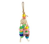 GANYKQ Hanging Small Animal Chew Toy for Birds Parrot Chewing Toy Straw Blocks Beads for Chewing Teeth Grinding