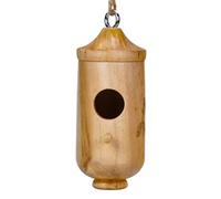 GANYKQ Natural Wood Birds Nest Outdoor Hanging Birdhouse for Garden Ornament Pet Parakeets with Hanging Rope