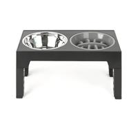 GANYKQ Raised Cat Bowl with Double Bowl Slow Feeder Bowl Dog Bowl for Pet Feeding Food Container Cat Puppies