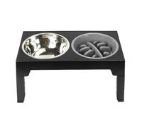 GANYKQ Raised Cat Bowl with Double Bowl Slow Feeder Bowl Dog Bowl for Pet Feeding Food Container Cat Puppies