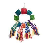 GANYKQ Small Animal Chew Toy for Bird Parrots Chewing Toy Colorful Corncob Cluster Straw for Chewing Teeth Grinding