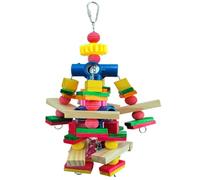 GANYKQ Small Animal Chew Toy for Bird Parrots Chewing Toy Wood Blocks Colorful Cluster for Chewing Teeth Grinding