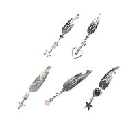 GANYKQ Star Heart Hair Clip Hollow Geometric Hairpin Elegant Duckbill Clip Star Goth Hair Barrette Accessory Women Jewelry