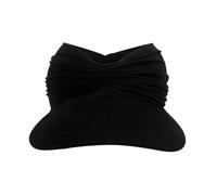 GANYKQ Unisex Solid Color Empty Top Hat Spring Outdoor Adjustable Pleated Hat for Friend Families, B Black, 1