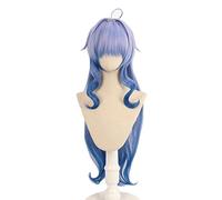 Ganyu Wig Cosplay Costume Genshin Impact Women Gradient Blue 80cm Long Heat Resistant Hair Wigs