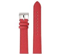 GANYUU 18mm 20mm 22mm Watch Strap Universal Flat Head Watch Strap Palm Pattern First Layer Cowhide Quick Release Watch Strap Special Light Square Buckle(Red-Silver,22mm)