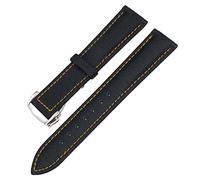 GANYUU 19/20mm Nylon Leather Canvas Watchband 21/22mm Fit for Omega AT150 Seamaster Planet Ocean Watch Nylon Strap(Black Orange 1,20mm)
