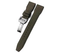 GANYUU 20mm 21mm 22mm Woven Nylon Watch Strap Fold Buckle Watchbands Fit For IWC Pilot Mark Portugieser Portofino Bracelet(Brown silver,20mm)