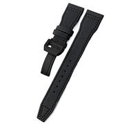 GANYUU 20mm 21mm 22mm Woven Nylon Watch Strap Fold Buckle Watchbands Fit For IWC Pilot Mark Portugieser Portofino Bracelet(Black black black 1,20mm)