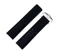 GANYUU 20mm 22mm 24mm Genuine Frosted Leather Watchband For TAG Strap For HEUER CARRERA AQUARACER Monaco F1 Watch Band Bracelet Buckle (Color : Blk Silver Buckle, Size : 20mm)