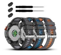 GANYUU 22mm For Fenix 7/7 Pro/6/6 Pro/5/5 Plus Watch Band,Soft Quickfit Silicone Straps For Forerunner 965 955/Approach S70 47mm/Instinct 2/quatix 7 Smartwatch(3pack1)