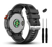 GANYUU 22mm For Fenix 7/7 Pro/6/6 Pro/5/5 Plus Watch Band,Soft Quickfit Silicone Straps For Forerunner 965 955/Approach S70 47mm/Instinct 2/quatix 7 Smartwatch(Black/Black)