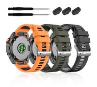 GANYUU 22mm For Fenix 7/7 Pro/6/6 Pro/5/5 Plus Watch Band,Soft Quickfit Silicone Straps For Forerunner 965 955/Approach S70 47mm/Instinct 2/quatix 7 Smartwatch(3Pack3)