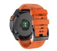 GANYUU 22mm Watch Band for Garmin Fenix 6 Pro/Fenix 6/Fenix 7/Fenix 7 Pro/Fenix 5/Epix Pro 47mm, 22mm Quick Fit Soft Silicone Strap for Garmin Forerunner 965/955/945/935(Orange)