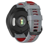 GANYUU 22mm Watch Band For Garmin Forerunner 965/Forerunner 955/Forerunner 945/Forerunner 935, Soft Silicone 22mm Replacement Watch Bands(Light Gray Red)