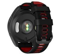 GANYUU 22mm Watch Band For Garmin Forerunner 965/Forerunner 955/Forerunner 945/Forerunner 935, Soft Silicone 22mm Replacement Watch Bands(Black Red)