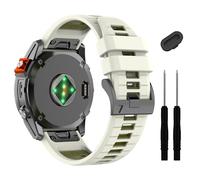 GANYUU 26MM Fenix 7X 6X Pro 5X Plus Quickfit Watch Band, Soft Silicone Strap，For Garmin Enduro 2/Descent MK2i /MK3i 51mm/Tactix 7Pro/Epix Pro 51mm Wristband(Grey Green)