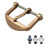 GANYUU 316L Stainless Steel 18mm Deployment Watch Buckle，For IWC Spitfire Leather Watchband Folding Clasp(Rose round pin)