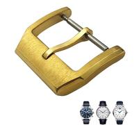 GANYUU 316L Stainless Steel 18mm Deployment Watch Buckle，For IWC Spitfire Leather Watchband Folding Clasp(Golden pin 1)