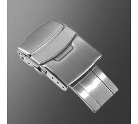 GANYUU 316L Stainless Steel Fold Safety Clasp Buckle Clasp Fit Seiko Dive Watch 18mm 20mm 22mm (Color : Silver, Size : 18mm)