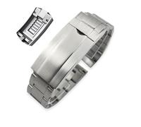 GANYUU 316L Stainless Steel Watchband 20mm For Rolex Submariner Daytona Date Just Sliding Lock Silver Solid Watch Strap(Sub matte)