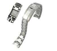 GANYUU 316L Stainless Steel Watchband 20mm For Rolex Submariner Daytona Date Just Sliding Lock Silver Solid Watch Strap(Daytona)