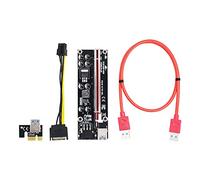 GANYUU 60PCS VER009S Plus PCI-E Riser Card PCIE 1X to 16X Extender 1M 0.6M 0.3M USB 3.0 Cable SATA to 6Pin to SATA Power Cord(0.6M)