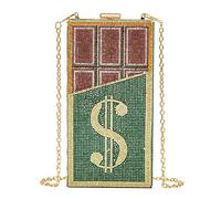 GANYUU Acrylic Diamond Dollar Bag Women's Clutch Dollar Bag Phone Bag(Green)