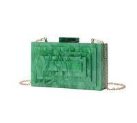 GANYUU Acrylic Evening Bag Fashionable And Atmospheric Clutch Bag Chain Shoulder Messenger Bag Women's Mobile Phone Bag(Pearl green)