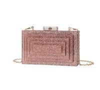 GANYUU Acrylic Evening Bag Fashionable And Atmospheric Clutch Bag Chain Shoulder Messenger Bag Women's Mobile Phone Bag(Fine powder)