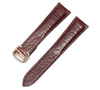 GANYUU Alligator Genuine Leather Watch Strap For Cartier Solo Tank London Calibo Leather Watch Band Men And Women 16mm 18mm 20mm 22mm(D,16mm)