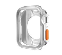 GANYUU Change To Ultra Case for Apple Watch Case 45mm 44mm 41mm 40mm TPU Soft Cover for Iwatch Series 9 8 7 6 SE 5 4 Upgrade Ultra 2 1 49mm Watch Case(Silver,S10 42MM)