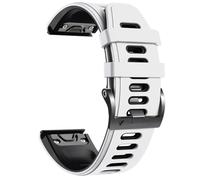GANYUU For Fenix 8 Watch Band/Fenix 7 Watch Band/Fenix 5 Band 22mm Silicone Watch Band Replacement for Fenix 6 Pro/Fenix 5 Plus/Fenix 7 Pro, white-black, One Size