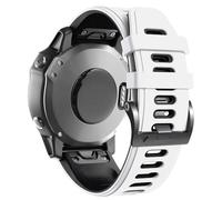 GANYUU For Fenix 8 Watch Band/Fenix 7 Watch Band/Fenix 5 Band 22mm Silicone Watch Band Replacement for Fenix 6 Pro/Fenix 5 Plus/Fenix 7 Pro, white-black, One Size