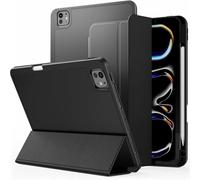 GANYUU For IPad 2024 Air13/2024 Pro 13/2024 Pro11 Protective Cover Case Tablet Case With Pen Slot(Black,2024 Pro11)