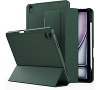 GANYUU For IPad 2024 Air13/2024 Pro 13/2024 Pro11 Protective Cover Case Tablet Case With Pen Slot(Dark green,2024 air13)