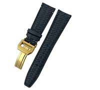 GANYUU For IWC Portugieser Big Pilot IW377714 IW394005 Leather Watch Strap Blue Wristband 20mm 21mm 22mm Premium Cowhide Strap(Blue Golden Buckle,22mm)