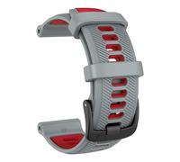GANYUU For Watch Band Forerunner 965/955/ 945/935,Soft Silicone 22mm Replacement Bands Compatible With Fenix 5/ Fenix 5 Plus/Fenix 6/ Fenix 6 Pro/Approach S60(Light Gray+Red)