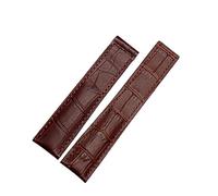 GANYUU Genuine Leather Bracelet 19mm 20mm 22m For Tag Heuer Watchband Men Wristwatches Band Accessories Fold Buckle Leather Watch Strap(Brown no buckle,22mm)