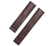 GANYUU Genuine Leather watchband For TAG heuer Wrist band blue Black brown bracelet 19mm 20mm 22mm with folding clasp leather straps(Brown no clasp,22mm)