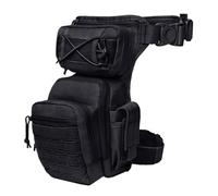 GANYUU Men Leg Bag Outdoor Waist Pack Thigh Bags Utility Belt Pouch Hiking Male Waist Hip Motorcycle Sport Fanny Camping Fishing Bags(1000D Laser BK)
