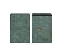 GANYUU Men PU Leather Wallet Travel Passport Purse Card Male Travel Accessories Hand Carry Passport Business Cards Holder Wallet(Green)