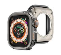 GANYUU Metal Bumper Case For Apple Watch S10 42mm S10 46mm 45mm 44mm Protector Frame Cover For iWatch Series 9 8 7 6 5 4 SE Change To Ultra 2 49mm(Grey,S10 46mm)