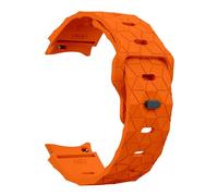 GANYUU No Gaps Silicone Band for Samsung Galaxy Watch 7 6 4 5 44mm 40mm/FE/5 pro 20mm football Bracelet Watch6 Classic 43mm 47mm strap(Orange,Watch 6 44mm)